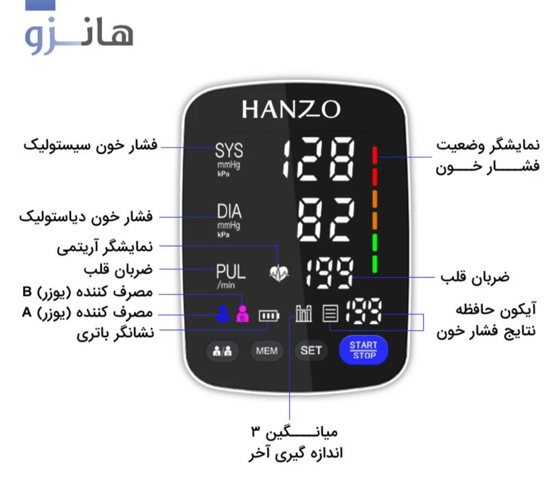فشارسنج بازویی دیجیتال هانزو مدل U82