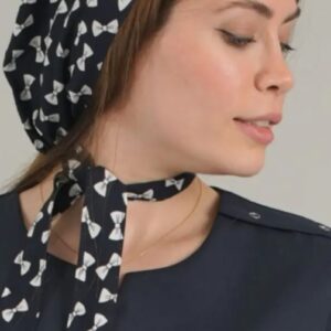 کلاه پزشکی طرح پاپیون سرمه ای مدل کراواتی
